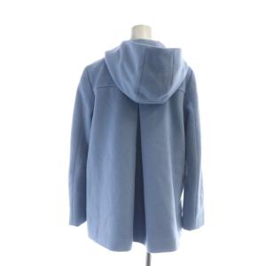 KUMIKYOKU 組曲 ノーカラーコート タグ付き 長袖 ミドル ジップアップ 2 M ウール 青 ブルー GY18 /MQ