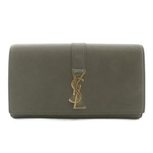 長財布 二つ折り レザー ロゴ ゴールド金具 グレー /XZ GY17