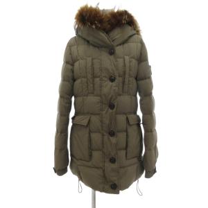 ダウンコート ラクーンファー付き ミドル ハーフ 2 カーキ /UO GY17