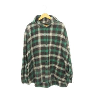 TRADA MARK COTTON NEL CHECK OVER SIZE PARKA フード付きシャツ