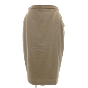 白タグ タイトスカート ひざ丈 シルク混 36 茶 ブラウン /GV GY17