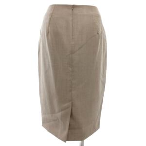 Max Mara 白タグ タイトスカート ひざ丈 シルク混 36 茶 ブラウン /GV GY17
