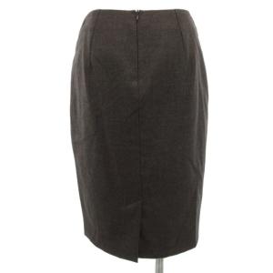 Max Mara 白タグ タイトスカート ひざ丈 シルク混 36 茶 ブラウン /GV GY17