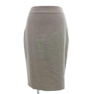 タイトスカート ひざ丈 シルク混 チェック 36 グレー /GV GY17