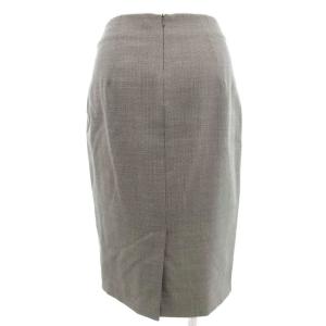 Max Mara タイトスカート ひざ丈 シルク混 チェック 36 グレー /GV GY17