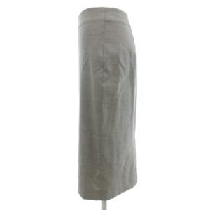 Max Mara タイトスカート ひざ丈 シルク混 チェック 36 グレー /GV GY17