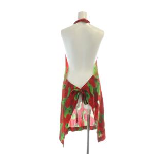 PLEATS PLEASE ISSEY MIYAKE エプロン 総柄 りんご柄 ロゴ 赤 レッド PP83FH314 GY17 /MQ