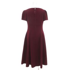 FOXEY NEW YORK ドレス ラペロ ワンピース 38 ワインレッド 42173