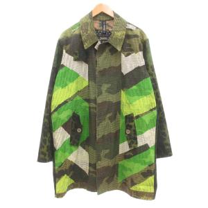 ステンカラーコート 迷彩柄 48 カーキ系