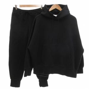 セットアップ パーカー プルオーバー ジョガーパンツ イージー ライン 2XL M 黒 ブラック /NU