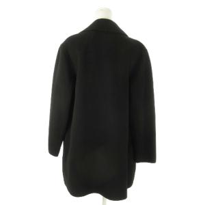 Theory ミドル丈コート トッパー テーラーカラー カシミヤ混 小さいサイズ P XXS 黒 ブラック /AO17