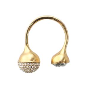 SWAROVSKI 指輪 リング アクセサリー ロゴ ラインストーン 65 11号 ゴールド色 GY18 /MQ