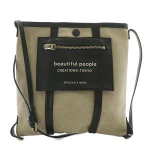 ショルダーバッグ キャンバス レザー ロゴ グレー 黒 ブラック /XZ GY18