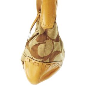 COACH ハンドバッグ ワンショルダー キャンバス レザー 革 シグネチャー 茶 ブラウン 12227 /CK8