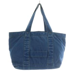 Ron Herman トートバッグ ハンド 肩掛け デニム キャンバス オープントップ ロゴ 青 ブルー /XZ GY18