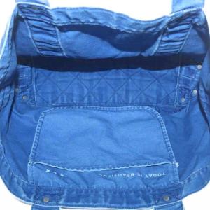 Ron Herman トートバッグ ハンド 肩掛け デニム キャンバス オープントップ ロゴ 青 ブルー /XZ GY18