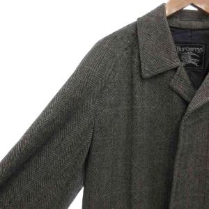burberrys ヴィンテージ ステンカラーコート ヘリンボーン グレー