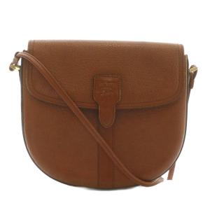 ショルダーバッグ レザー 内側ノバチェック ブラウン