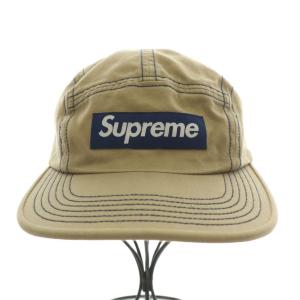 Supreme 18SS Contrast Stitch Camp Cap ボックスロゴ ブラウン