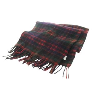 マフラー カシミヤ フリンジ 起毛 タータンチェック 総柄 赤 レッド 紺 ネイビー /CK23 GY18