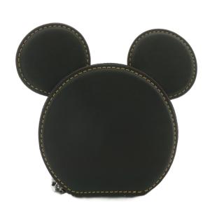 COACH ディズニーコラボ 小銭入れ コインケース レザー ミッキー型 ロゴ 黒 ブラック F59071 /XZ