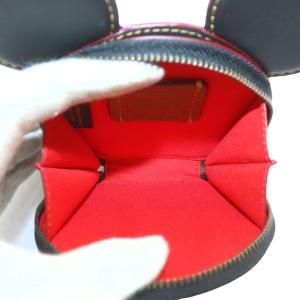 COACH ディズニーコラボ 小銭入れ コインケース レザー ミッキー型 ロゴ 黒 ブラック F59071 /XZ