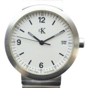 K2111 腕時計 ウォッチ クォーツ カレンダー付き 白文字盤 ロゴ シルバー色 GY18 /MQ