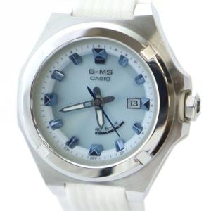 Baby-G G-MS MSG-W300 腕時計 ウォッチ ソーラー カレンダー付き ロゴ 青文字盤 白