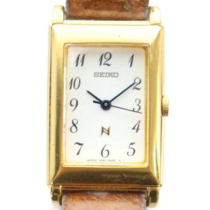 4N21-5340 腕時計 ウォッチ クォーツ スクエア レザーベルト ゴールド色 GY18 /MQ