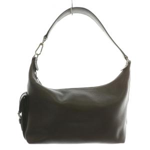 ハンドバッグ トート ワンショルダー レザー ロゴ 型押し 茶色 ブラウン /XZ GY18