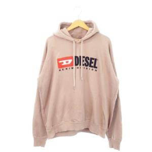 プルパーカー フーディー スウェット ロゴ 裏起毛 コットン L ピンクベージュ /AH12 GY18