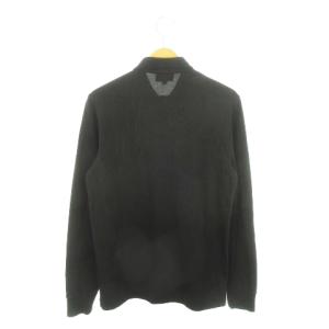LACOSTE ポロシャツ 長袖 比翼 ロゴワッペン 鹿の子 S 黒 ブラック /AH10 GY18