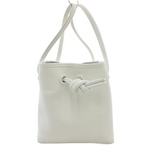 タグ付き BOND MINI ボンド ミニ 2WAY ハンドバッグ ショルダーバッグ 巾着 レザー 白