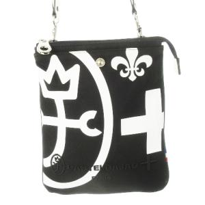 ショルダーバッグ クロスボディ キャンバス ロゴ刺繍 プリント 黒 ブラック /CK13 GY18