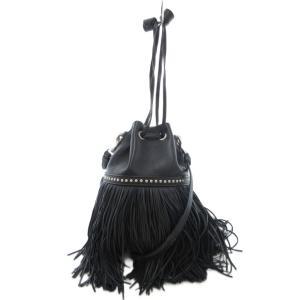 ハンドバッグ 2WAY チェーンストラップ フリンジ ブラック