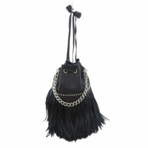 J&M DAVIDSON ハンドバッグ 2WAY チェーンストラップ フリンジ ブラック
