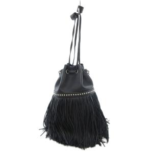 J&M DAVIDSON ハンドバッグ 2WAY チェーンストラップ フリンジ ブラック