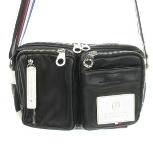 ローレン ミニショルダーバッグ レザー PVC ロゴ トリコロール 黒 ブラック 037101 /MN11