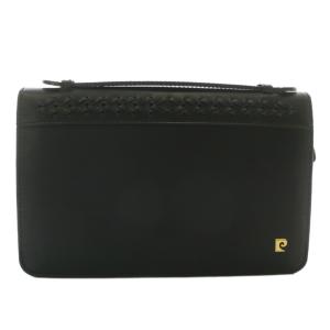 クラッチバッグ セカンドバッグ レザー ラウンドファスナー ロゴ ゴールド金具 黒 ブラック /XZ GY18