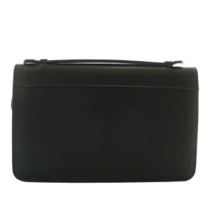 Pierre Cardin クラッチバッグ セカンドバッグ レザー ラウンドファスナー ロゴ ゴールド金具 黒 ブラック /XZ GY18