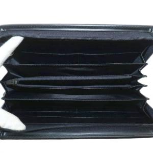 Pierre Cardin クラッチバッグ セカンドバッグ レザー ラウンドファスナー ロゴ ゴールド金具 黒 ブラック /XZ GY18