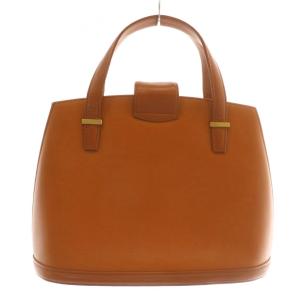 VALENTINO GARAVANI トートバッグ ハンドバッグ レザー ターンロック ロゴ ゴールド金具 茶色 ブラウン /XZ GY18