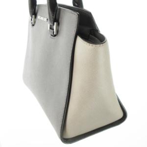 MICHAEL KORS ハンドバッグ PVC レザー 革 ロゴ 配色 バイカラー グレー /CK11 GY18
