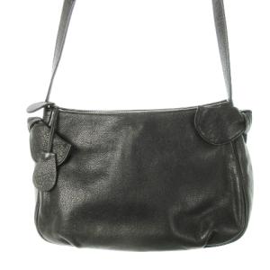 ショルダーバッグ クロスボディ レザー 革 ロゴチャーム リボン 黒 ブラック /CK12 GY18