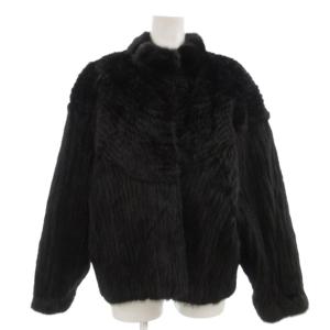 銀サガ ファーコート 毛皮 ミンクファー ミドル ハーフ 黒 ブラック /AE GY18
