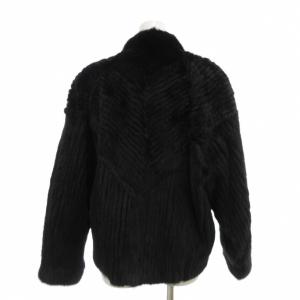 SAGA MINK 銀サガ ファーコート 毛皮 ミンクファー ミドル ハーフ 黒 ブラック /AE GY18
