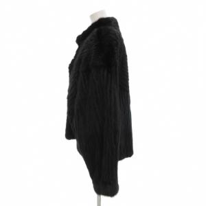 SAGA MINK 銀サガ ファーコート 毛皮 ミンクファー ミドル ハーフ 黒 ブラック /AE GY18