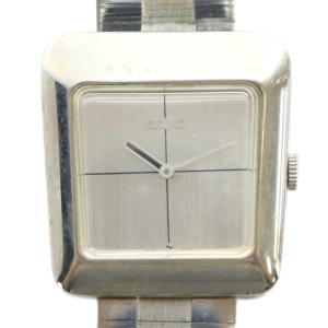 ジャンク品 11-4250 腕時計 ウォッチ 手巻き スクエア ロゴ シルバー色 GY18 /MQ