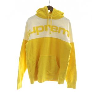 パーカー プルオーバー 裏起毛 M ホワイト イエロー