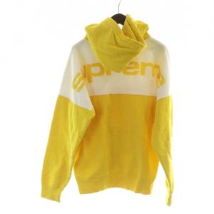 Supreme パーカー プルオーバー 裏起毛 M ホワイト イエロー